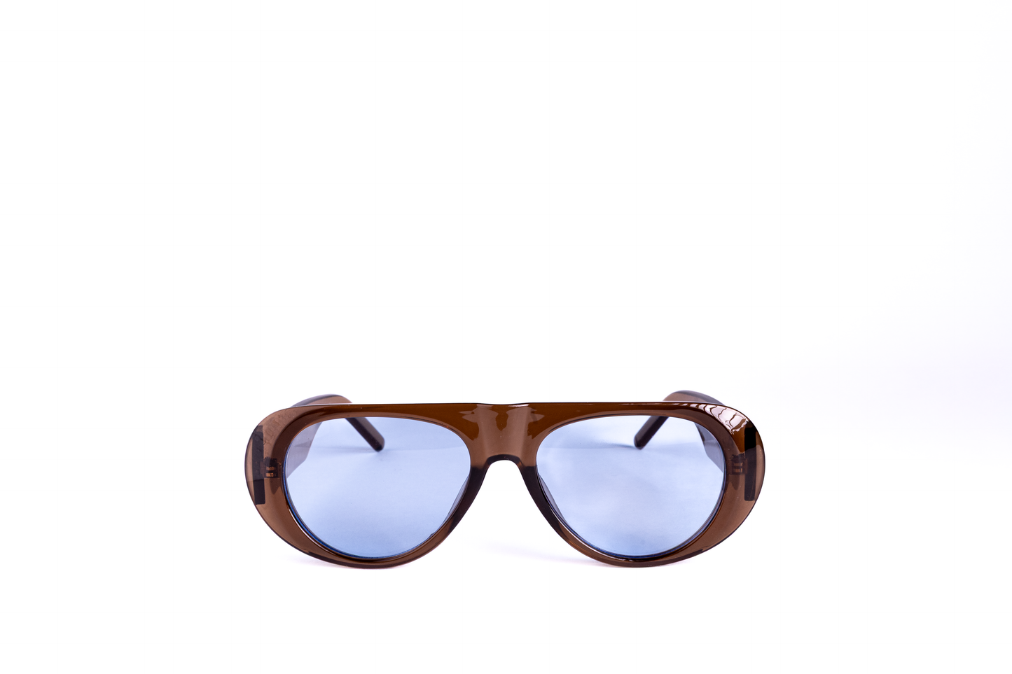 Óculos Vintage Marrom Lente Azul