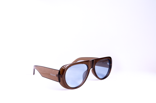 Óculos Vintage Marrom Lente Azul